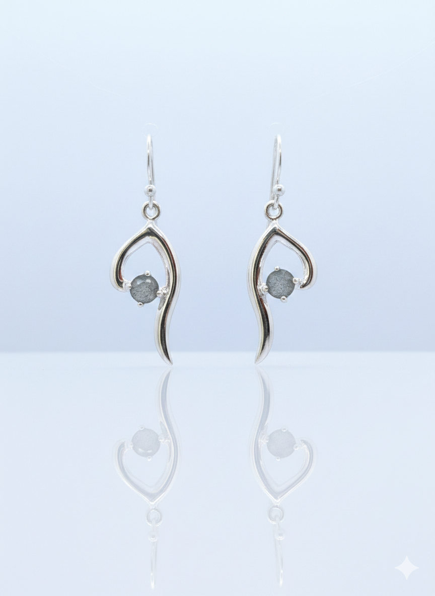 Handmade Sterling Silver "Connected Hearts" Drop Earrings