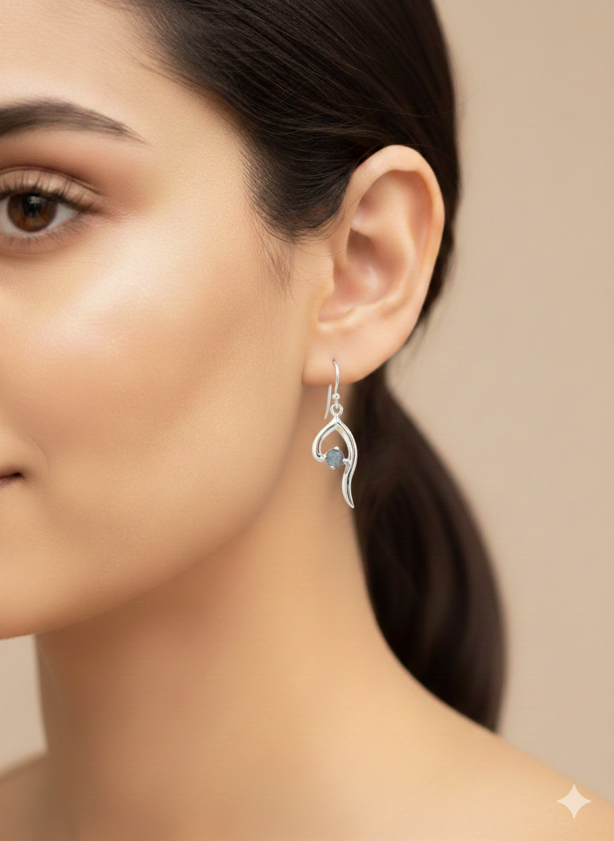 Handmade Sterling Silver "Connected Hearts" Drop Earrings